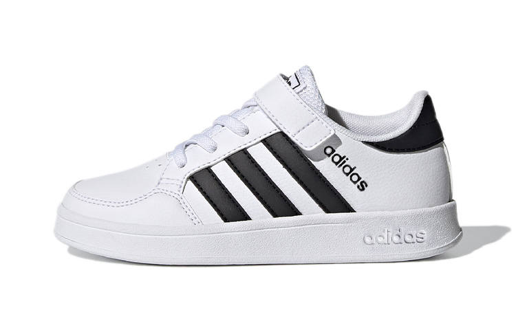 Adidas Neo Breaknet Abrasion Resistant Low top Kids' Skateboarding Shoes White Black Children Aged 3 7 Years Old