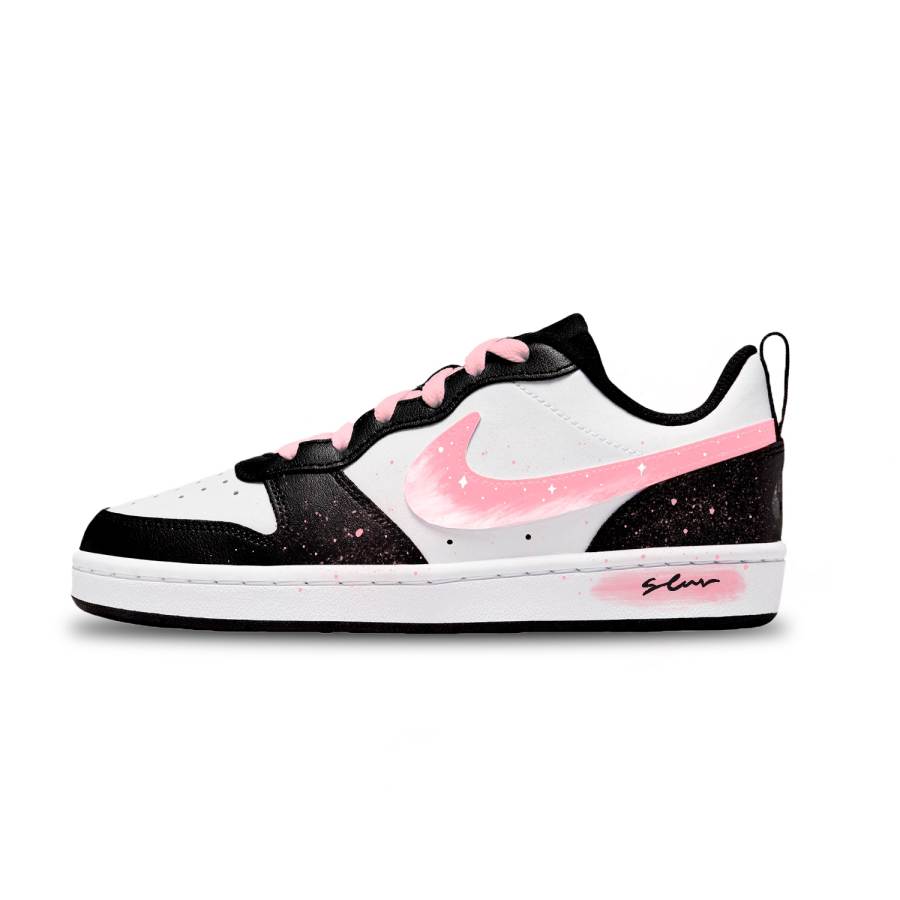 Nike Nike Court Borough Burgundy With Pink Trace Slip Resistant Abrasion Resistant Slip Resistant Abrasion Resistant Low top