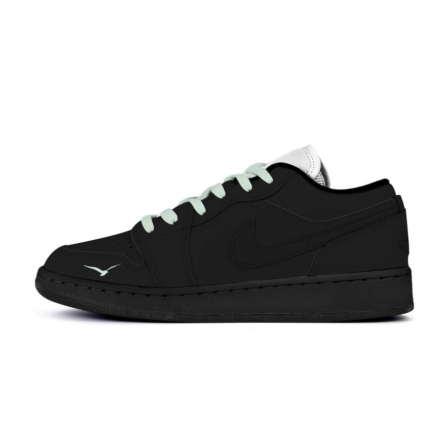 Jordan Jordan Air Jordan 1 Low Leather Cushioning, Wear Resistant Low top Children's Basketball Shoes Black Teenagers