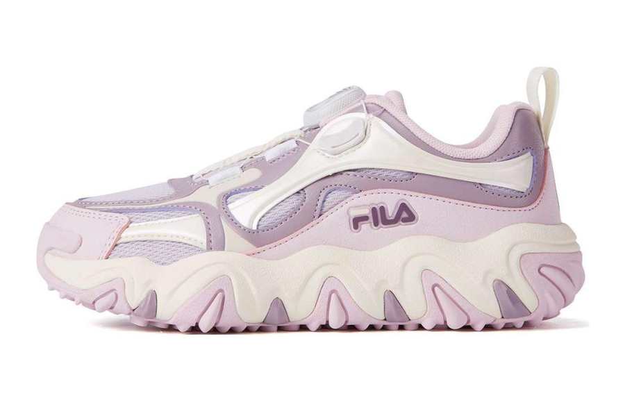 FILA KIDS Cat Paw Abrasion Resistant Low top Kids' Running Shoes White Purple Teenagers