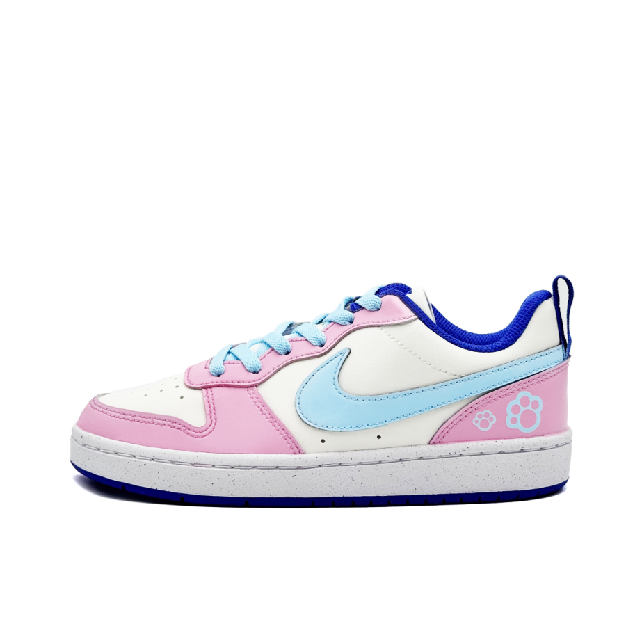 Nike Nike Court Borough Pink Bear Synthetic Leather Slip Resistant Abrasion Resistant Low top Kids' Skateboarding Shoes Pink