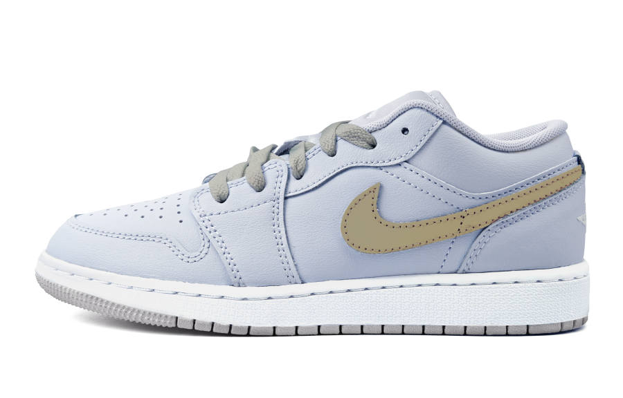 Jordan Jordan Air Jordan 1 Leather Cushioning, Wear Resistant Low top Children's Basketball Shoes Khaki Teenagers