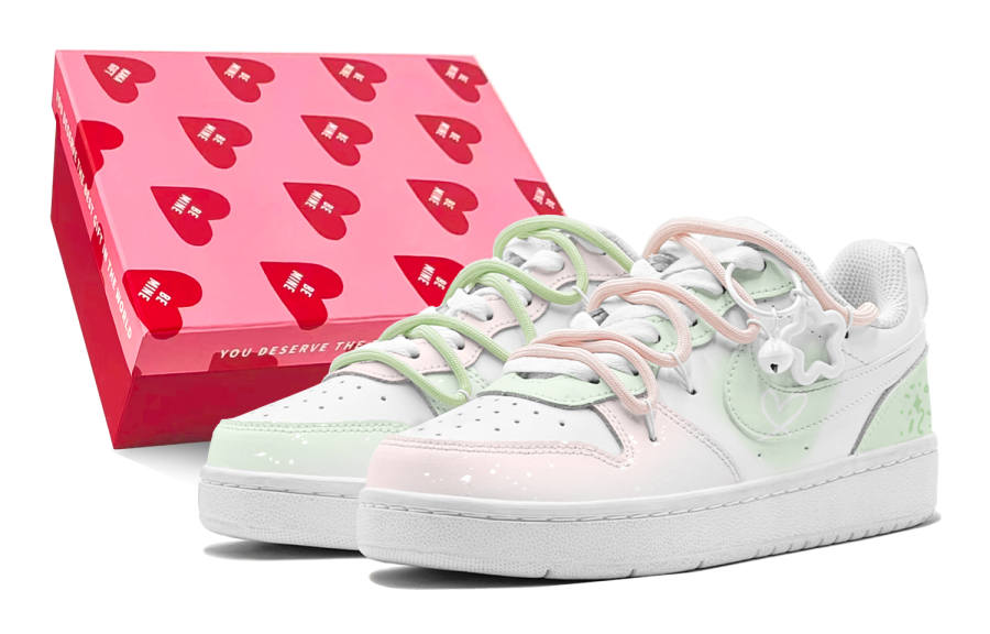 Nike Nike Court Borough Low 2 Leather Low top Kids' Skateboarding Shoes Pink Teenagers