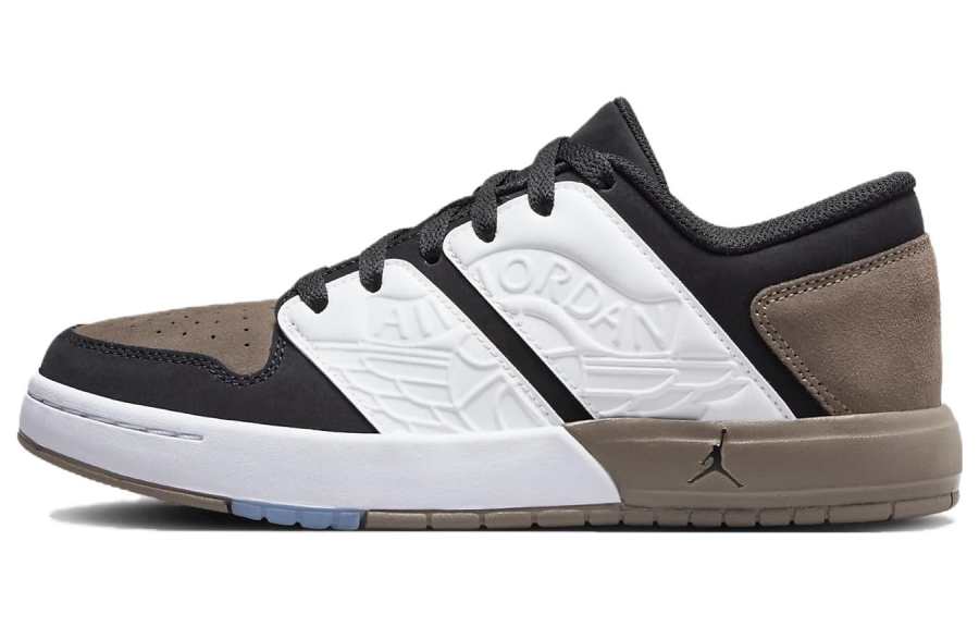 Jordan Jordan Nu Retro 1 Leather Cushioning Abrasion Resistant Low top Casual Shoes Black White Brown Unisex