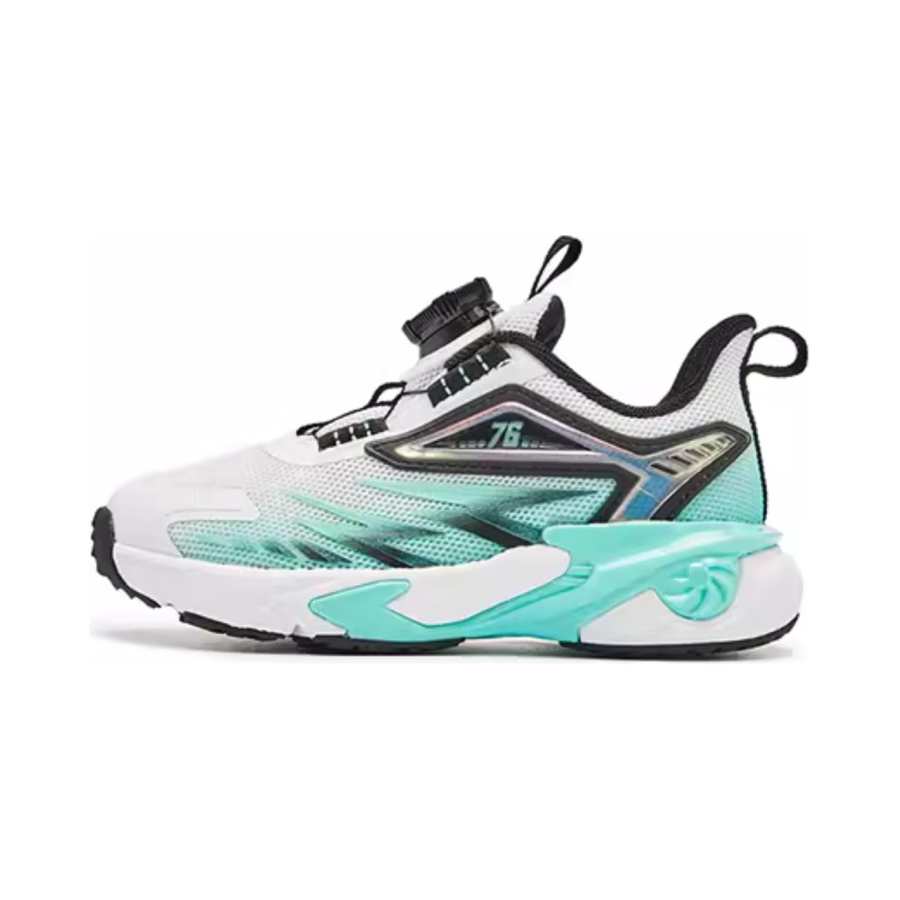 QIAODAN Slip Resistant Cushioning Slip Resistant Cushioning Low top Kids' Running Shoes White Green