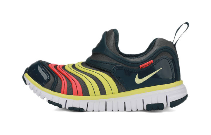Nike Nike Dynamo Free Multicolor Slip Resistant Cushioning Low top Kids Lifestyle Shoes Black Red Yellow