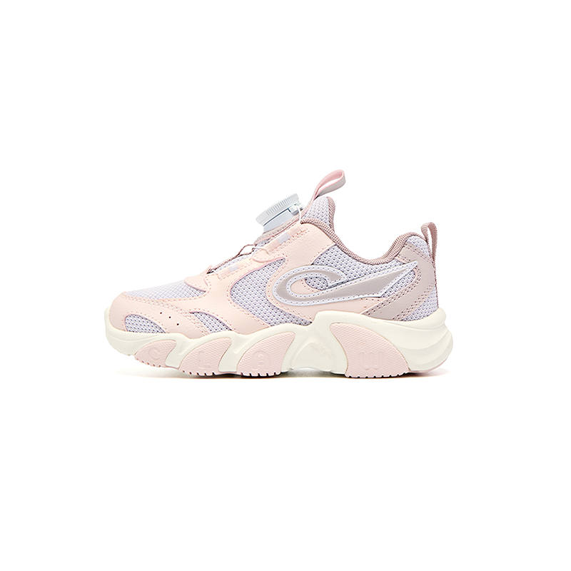 QIAODAN Rebound Low top Kids' Running Shoes Cloud Gray/Cloud Pink Children Aged 3 7 Years Old