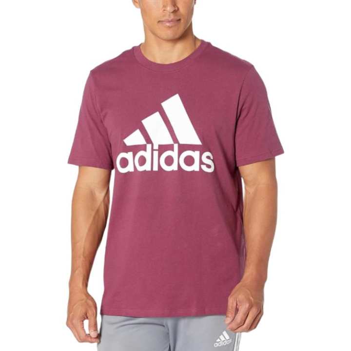 Adidas Adidas Badge T Shirts Men's Dark Red Crew Neck