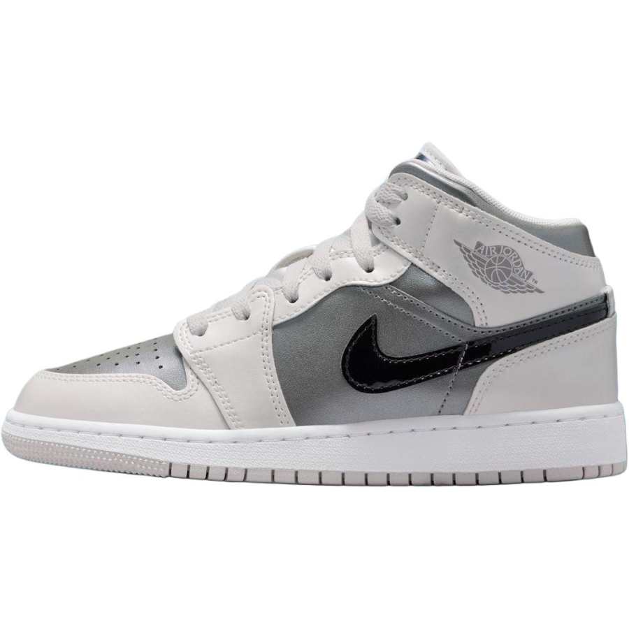 Jordan Jordan Air Jordan 1 Mid top Children's Basketball Shoes White Gray Kids'