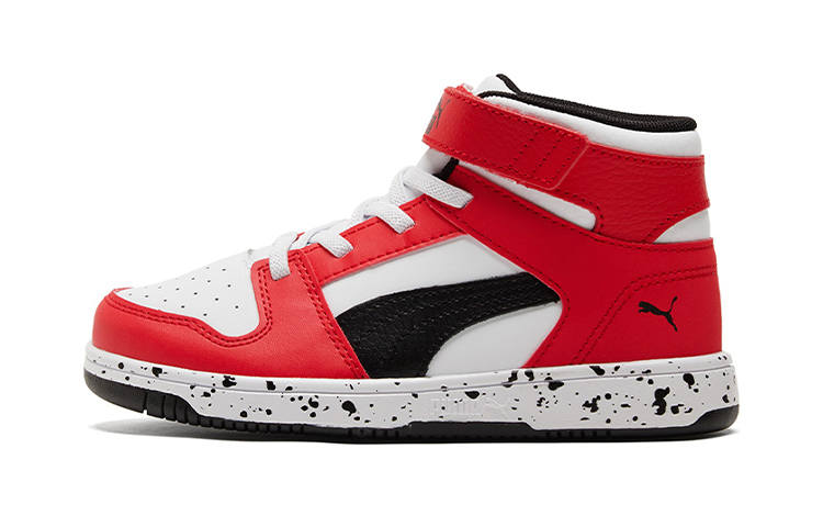 PUMA Puma Rebound LayUp Speckle Big Kid 'White High Risk Red'