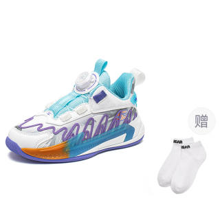 HOBIBEAR Synthetic Leather Cushioning Abrasion Resistant Low top Kids Lifestyle Shoes Beige Blue Kids'