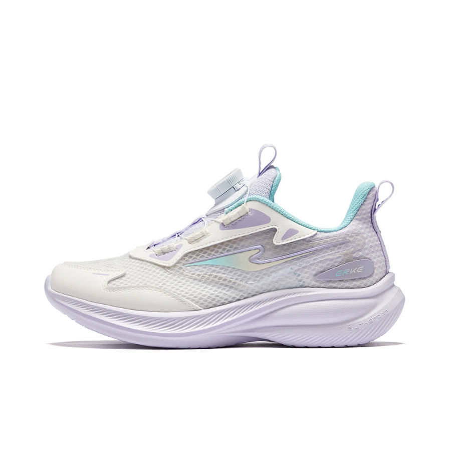 ERKE KIDS Awakening Of Insects 3 Synthetic Leather, Textile Low top Running Shoes Microcrystal White/Nichang Purple