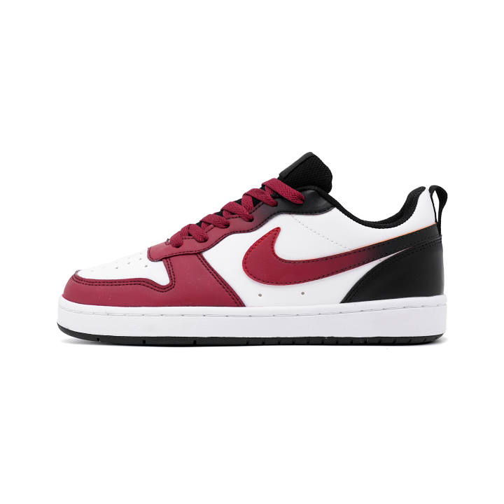 Nike Nike Court Borough Red White Interface Leather Slip Resistant Abrasion Resistant Low top Kids' Skateboarding Shoes