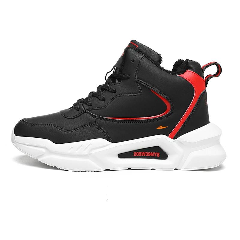 KUDING Platform Fleece Lined Trendy Comfortable Thermal High top Casual Shoes Unisex