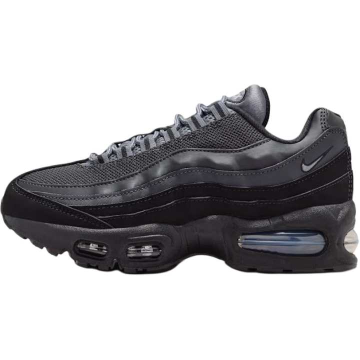 Nike Nike Air Max 95 Synthetic Leather Breathable Low top Running Shoes Black Kids'