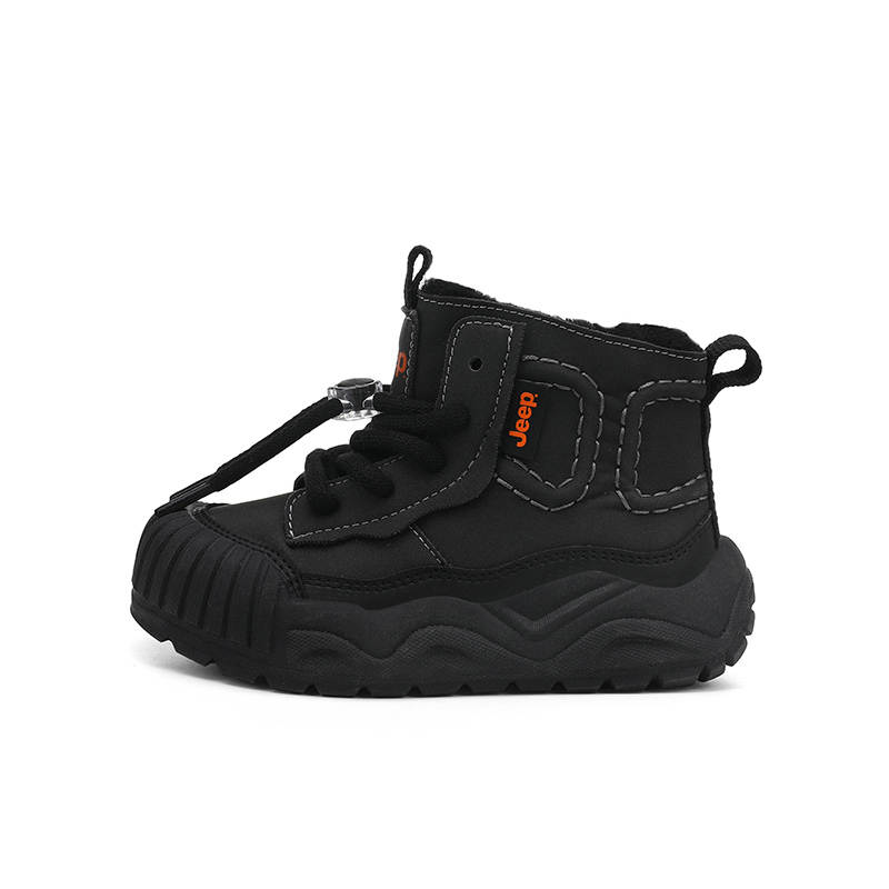 Jeep Fleece Lined Comfortable Zippers Kids' Boots Dark Shadow Black Kids'