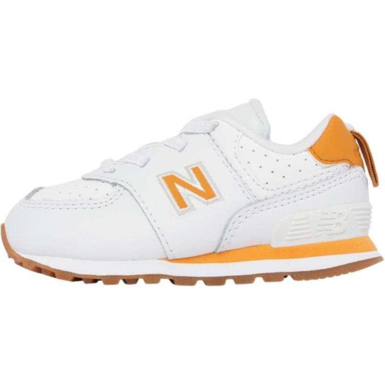 New Balance New Balance NB 574 Comfortable Low top Toddler Shoes White Orange Infant And Toddler
