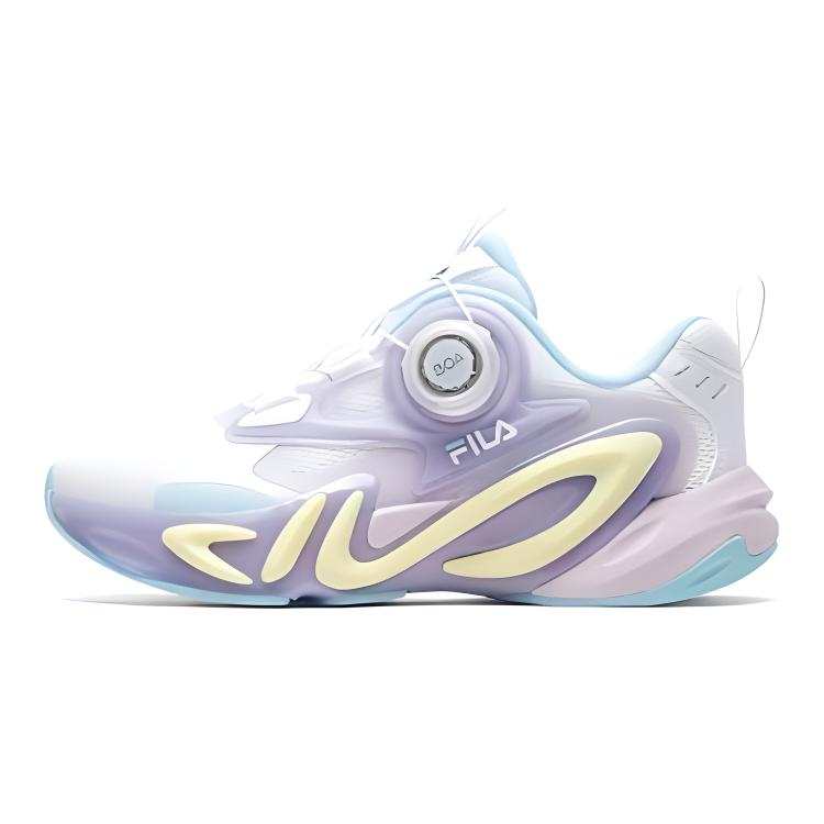 FILA KIDS Slip Resistant, Abrasion Resistant, Rebound Low top Kids' Running Shoes White Purple