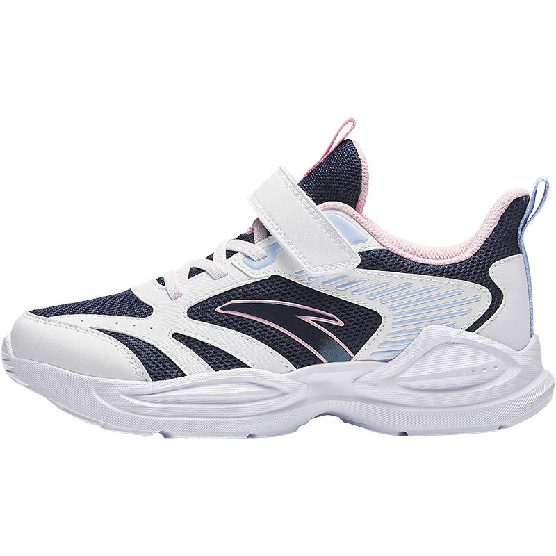 Antakids Textile, Synthetic Leather Low top Running Shoes White/New Ink Blue/Crimson Pink Teenagers