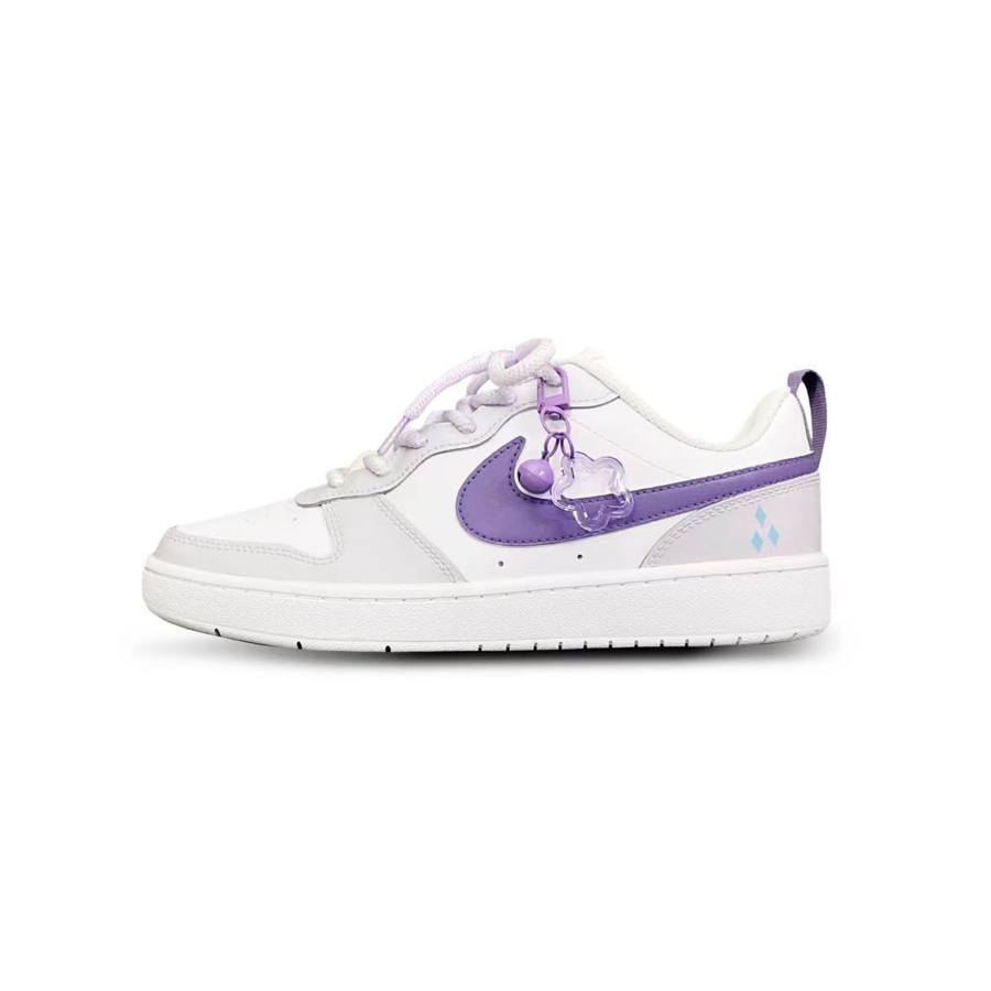 Nike Nike Court Borough Pony Rarity Leather Slip Resistant Cushioning Abrasion Resistant Low top Skateboard Shoes Purple