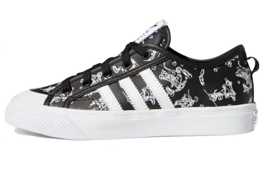 Adidas Originals Disney x Adidas Originals NIZZA Goofy Slip Resistant Cushioning Low top Skateboard Shoes Black Teenagers
