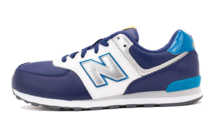 New Balance New Balance NB 574+ Comfortable Low top Kids' Running Shoes Blue White Kids'