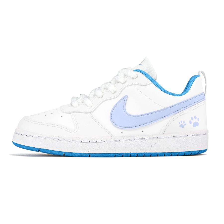 Nike Nike Court Borough Abrasion Resistant Abrasion Resistant Low top Kids' Skateboarding Shoes White Blue Teenagers