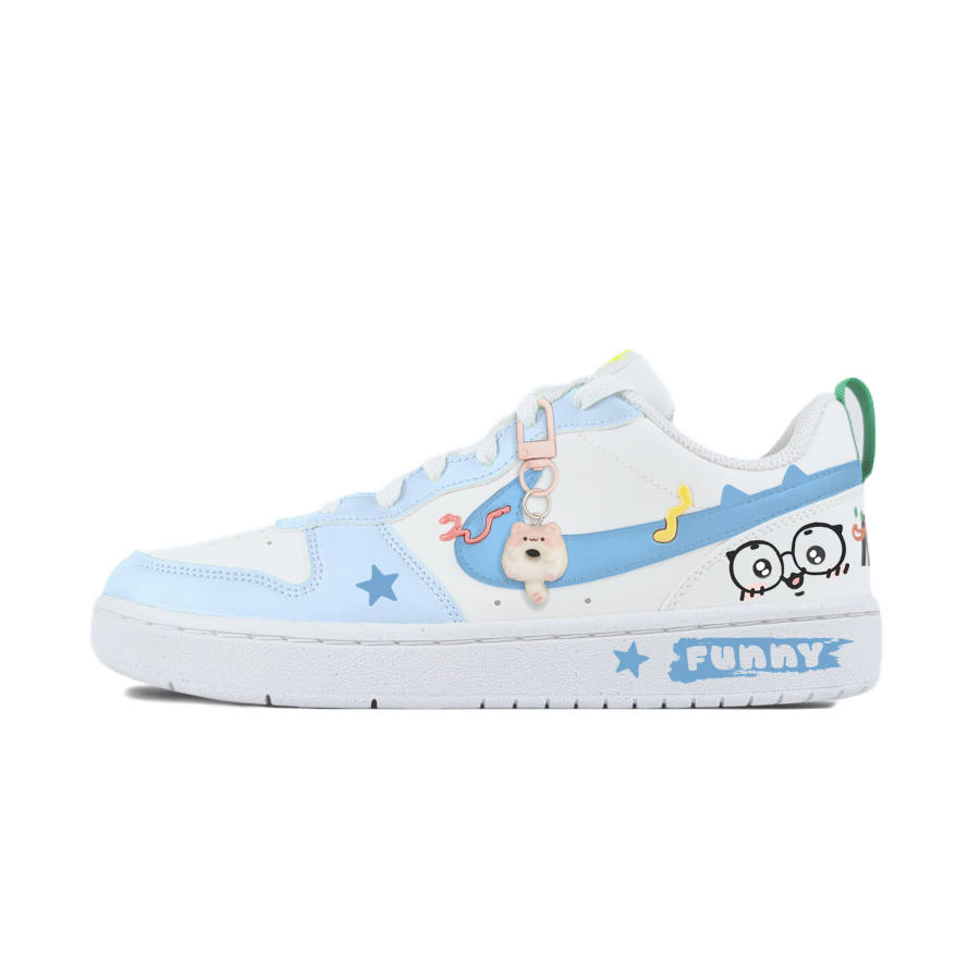 Nike Nike Court Borough Slip Resistant Cushioning Abrasion Resistant Low top Kids' Skateboarding Shoes White Teenagers