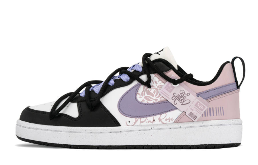Nike Nike Court Borough Low Synthetic Leather Cushioning Abrasion Resistant Low top Kids' Skateboarding Shoes