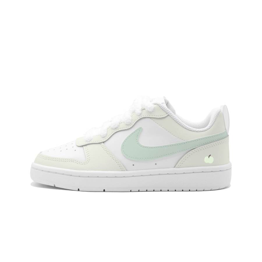 Nike Nike Court Borough Green Apple Leather Cushioning, Wear Resistant Low top Kids' Skateboarding Shoes Turquoise Teenagers