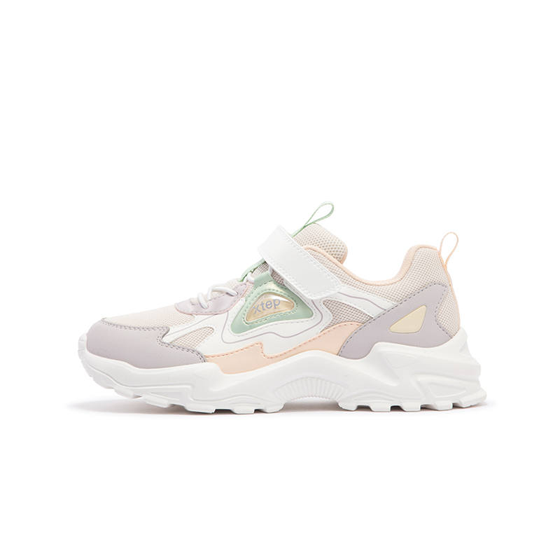 XTEP Synthetic Leather, Textile Comfortable Low top Running Shoes Gray White Unisex