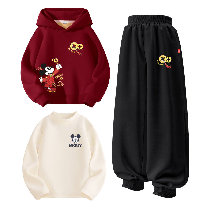 Disney Kids Casual Sportswear Hooded Thickened