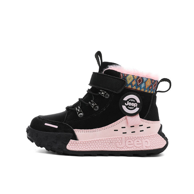 Jeep Anti Kick And Breathable Anti Kick And Breathable Mid top Snow Boots Black Pink Kids'