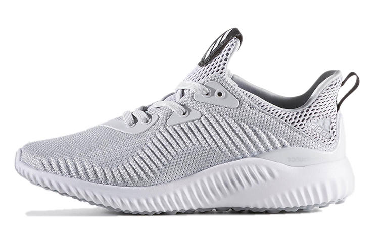 Adidas Adidas AlphaBounce Comfortable Round Toe Abrasion Resistant Low top Kids' Running Shoes Gray White