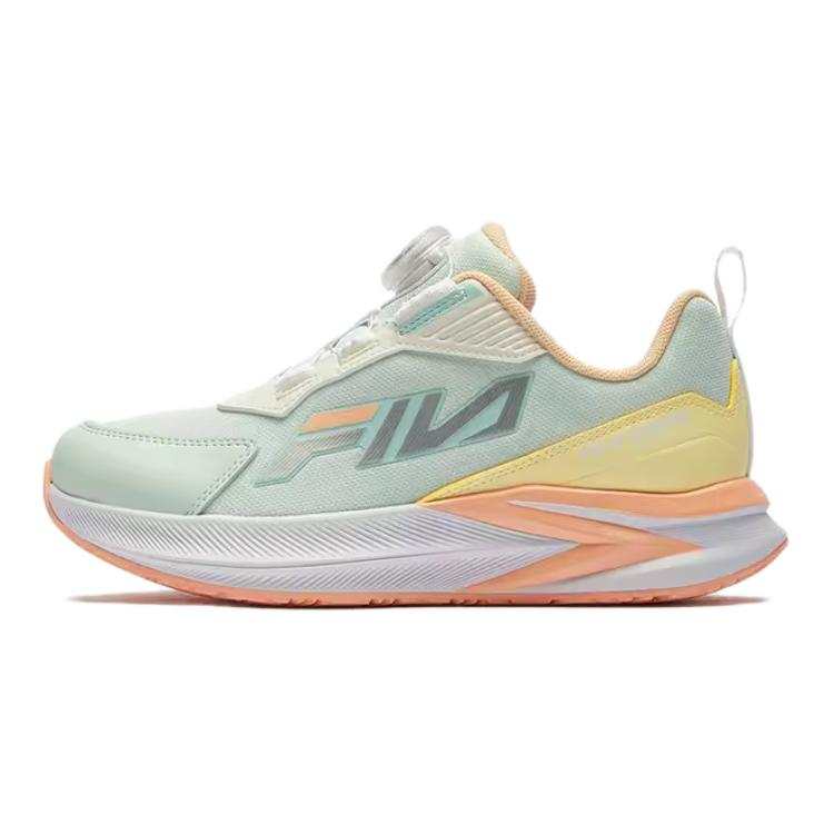FILA KIDS Abrasion Resistant Rebound Low top Kids' Running Shoes Verdant Green Yellow Teenagers