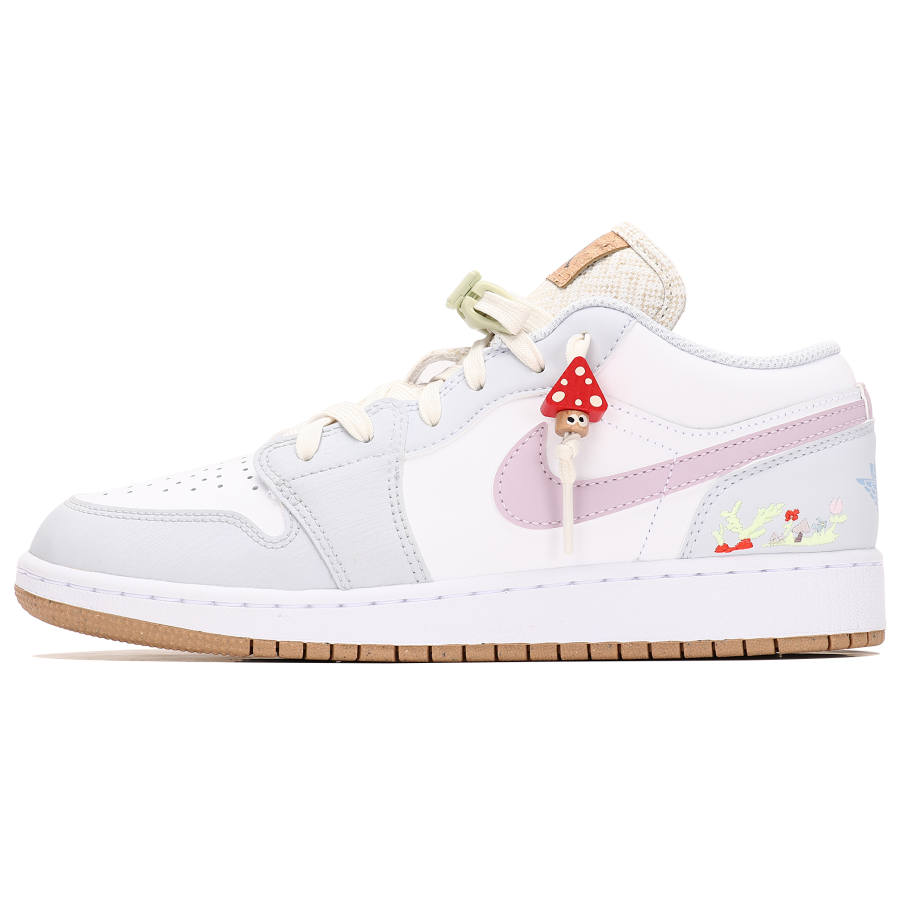 Jordan Jordan Air Jordan 1 Slip Resistant Cushioning Low top Kids' Skateboarding Shoes White Blue Teenagers