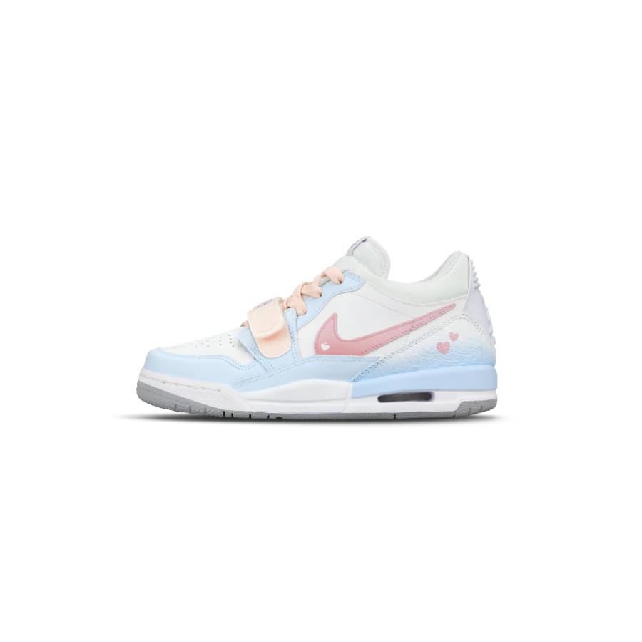 Jordan Jordan Legacy 312 Heart Fluttering Abrasion Resistant Low top Kids' Skateboarding Shoes Blue Pink Teenagers