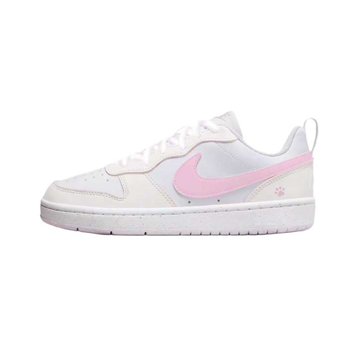 Nike Nike Court Borough Low Synthetic Leather Slip Resistant, Abrasion Resistant, Lightweight Cushioning
