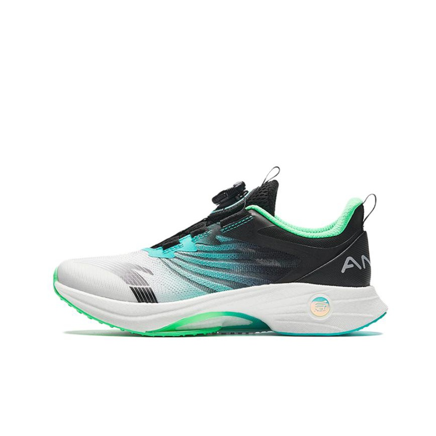 Antakids Slip Resistant Cushioning Low top Running Shoes Black White Green Unisex