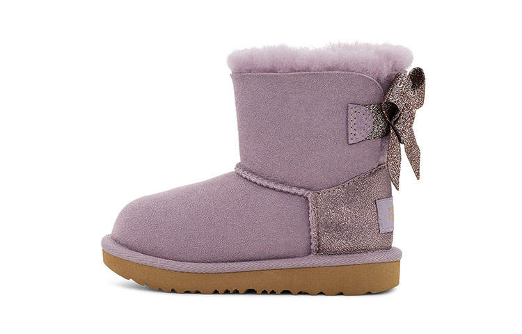 UGG UGG Mini Bailey Bow Glit Snow Boots Pink Purple Children Aged 3 7 Years Old