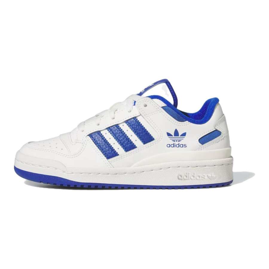Adidas Originals FORUM Low Cl Leather Abrasion Resistant Breathable Low top Kids' Skateboarding Shoes White Blue