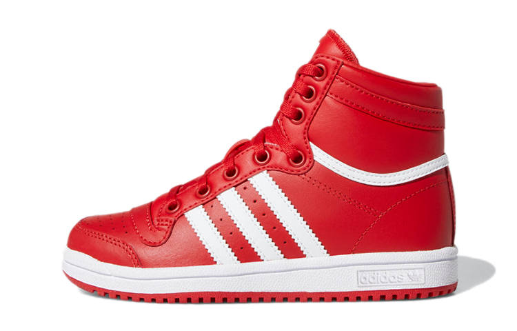 Adidas Originals Top Ten Hi K Casual High top Kids' Skateboarding Shoes Red White Kids'