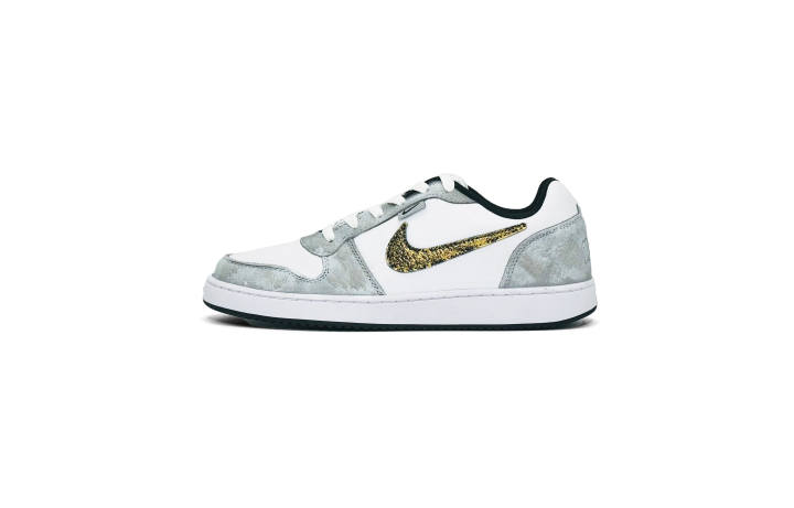 Nike Nike EBERNON Slip Resistant Abrasion Resistant Low top Skateboard Shoes Men's Silver White
