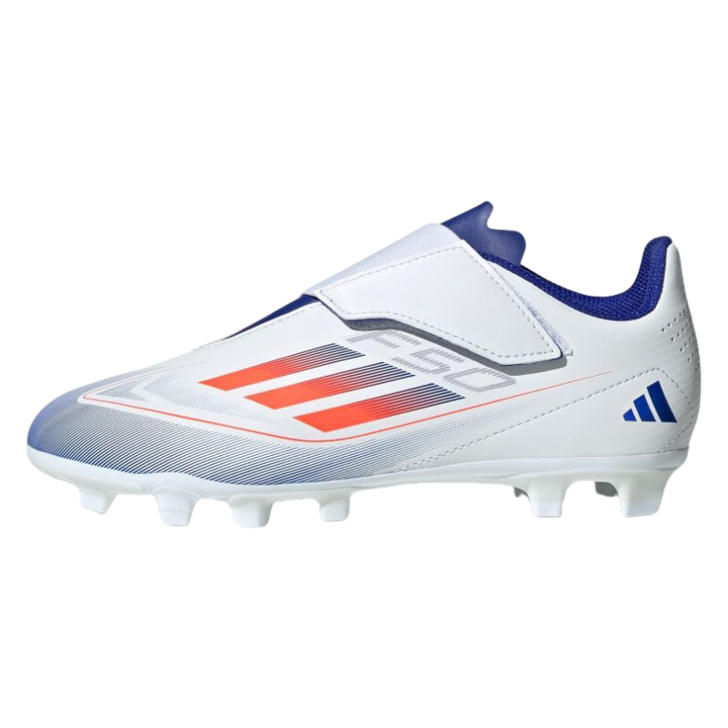 Adidas Adidas F50 Synthetic Leather Slip Resistant Abrasion Resistant Low top Kids' Soccer Shoes White Blue Kids'