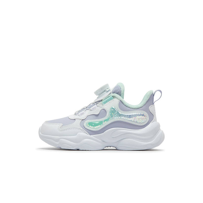 XTEP Athleisure Children's Cotton Shoes New White Tranquil Blue Violet Blue Purple Children Aged 3 7 Years Old