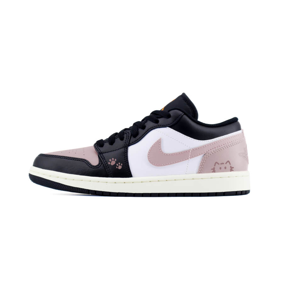 Jordan Jordan Air Jordan 1 LOW Cute Paw Cat Slip Resistant Abrasion Resistant Low top Children's Basketball Shoes Black
