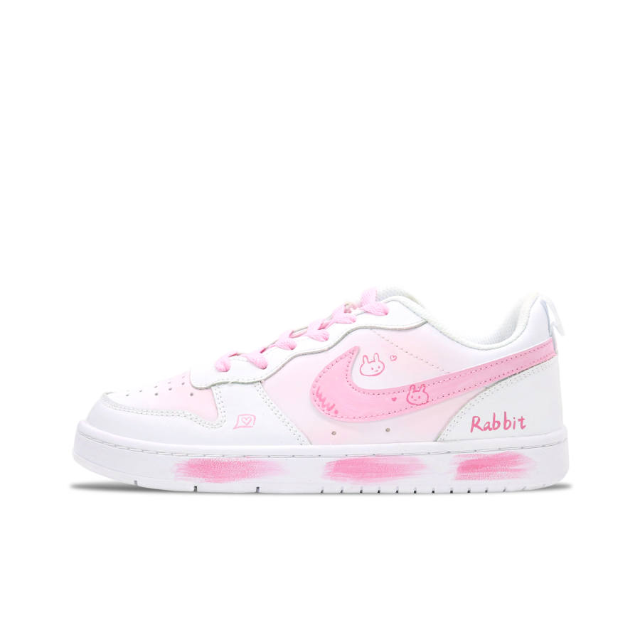 Nike Nike Court Borough Low 2 Leather Breathable Lightweight Cushioning Low top Kids' Skateboarding Shoes Pink Teenagers