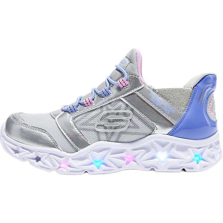 Skechers Kids SKECHERS GIRLS Mesh Slip Resistant Abrasion Resistant Low top Kids Lifestyle Shoes Silver/Multicolor/SMLT