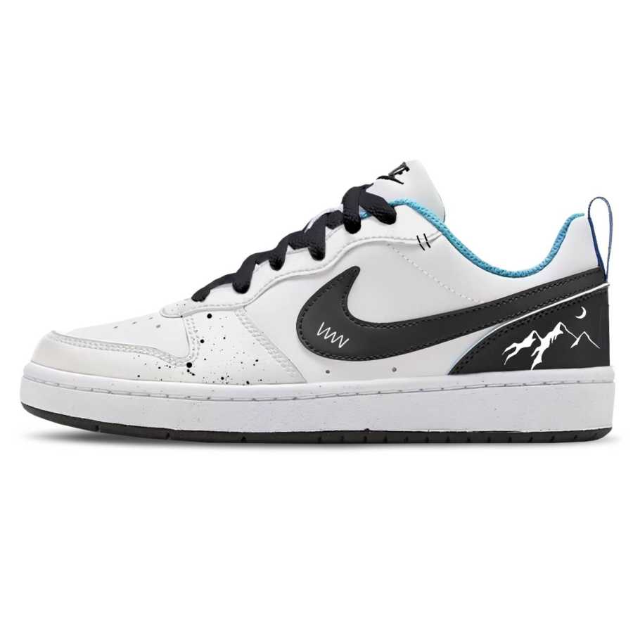 Nike Nike Court Borough Slip Resistant Cushioning Abrasion Resistant Low top Kids' Skateboarding Shoes Black Teenagers
