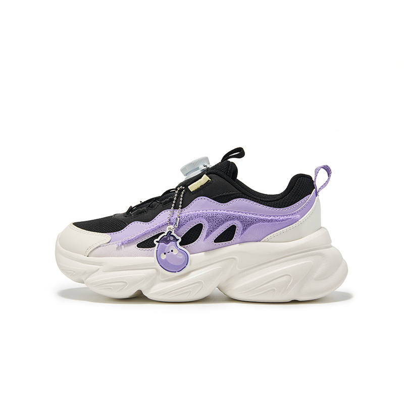 XTEP Abrasion Resistant Low top Kids Lifestyle Shoes Black Iris Purple Kids'